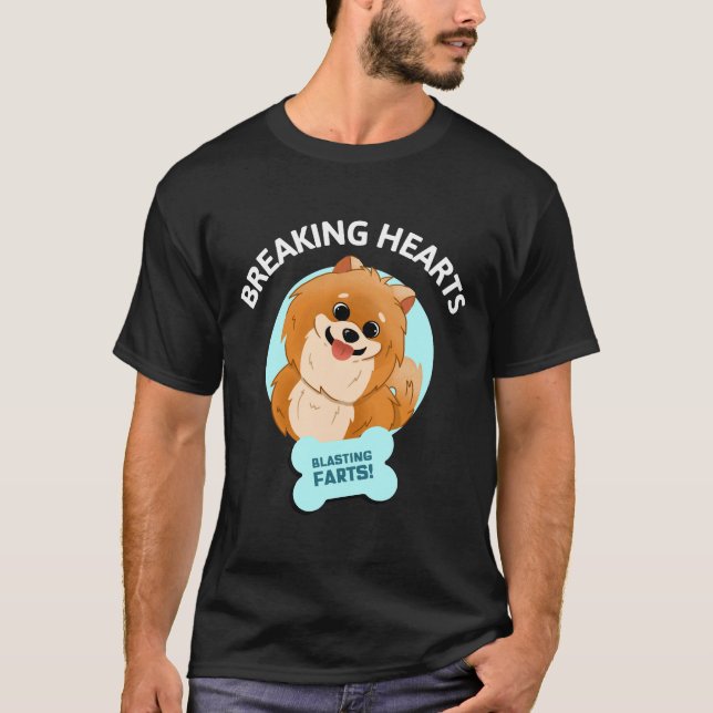Camiseta Funny Pomeranian Stealing Hearts Blasting Farts Do (Anverso)