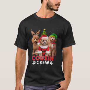 Camiseta Funny Poodle Cousin Tripulación de Navidad Árbol d