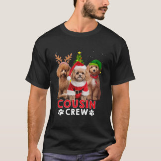 Camiseta Funny Poodle Cousin Tripulación de Navidad Árbol d