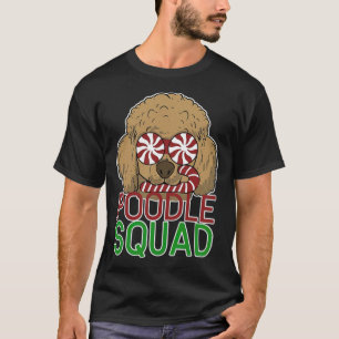 Camiseta Funny Poodle Squad Navidades perro mejor amigo cou