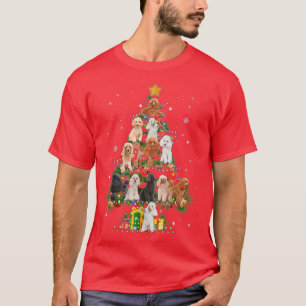 Camiseta Funny Poodles Dog Christmas Tree Dog Lover Xmas
