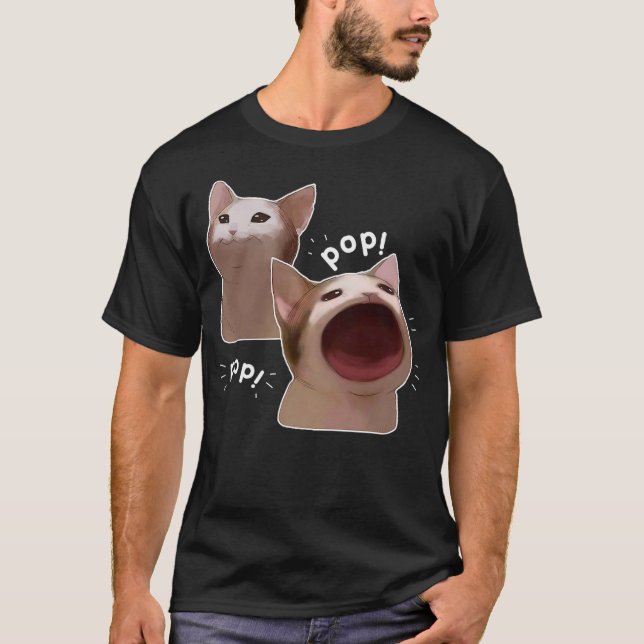 Camiseta Funny Pop Cat Meme (Anverso)