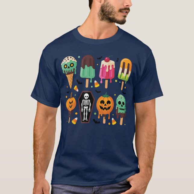 Camiseta Funny Popsicle Summer Horror Halloween Ice Cream S (Anverso)