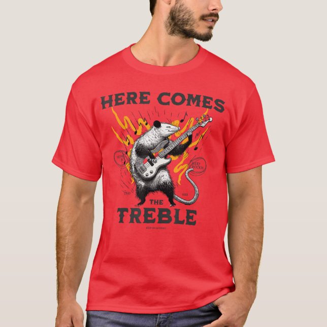 Camiseta Funny Possum Here Comeshereble Bass Guitar Rock Mu (Anverso)