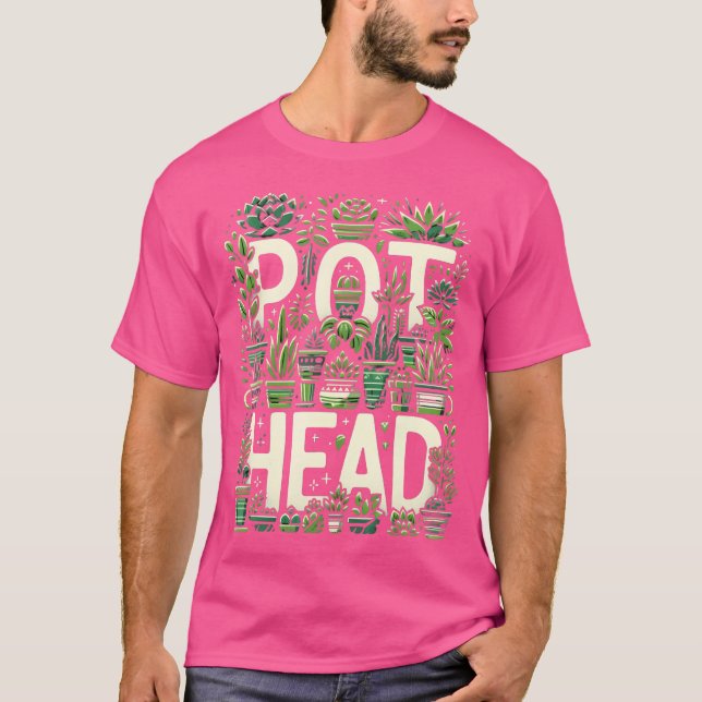 Camiseta Funny Pot Plants Head Cute Funny Succulum Garden (Anverso)