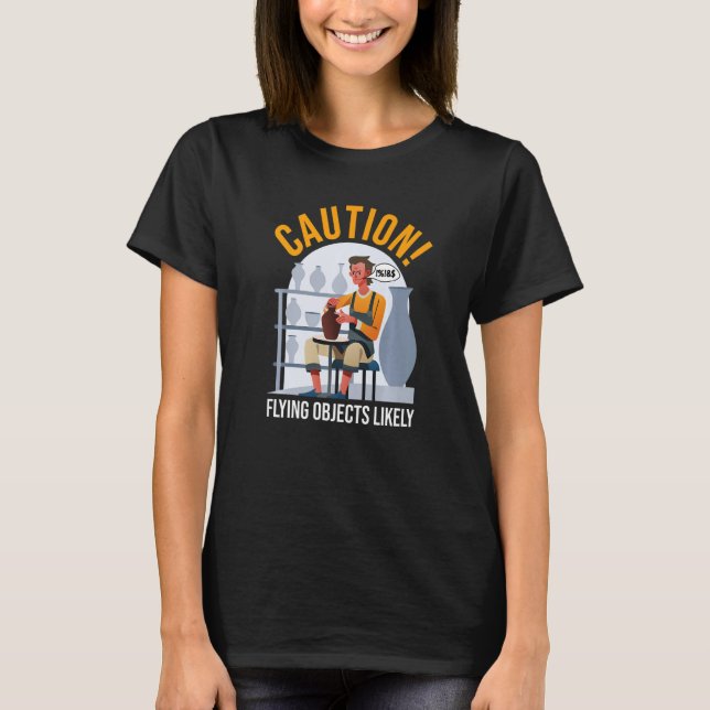 Camiseta Funny Pottery And Ceramics Artist Flying Objects L (Anverso)