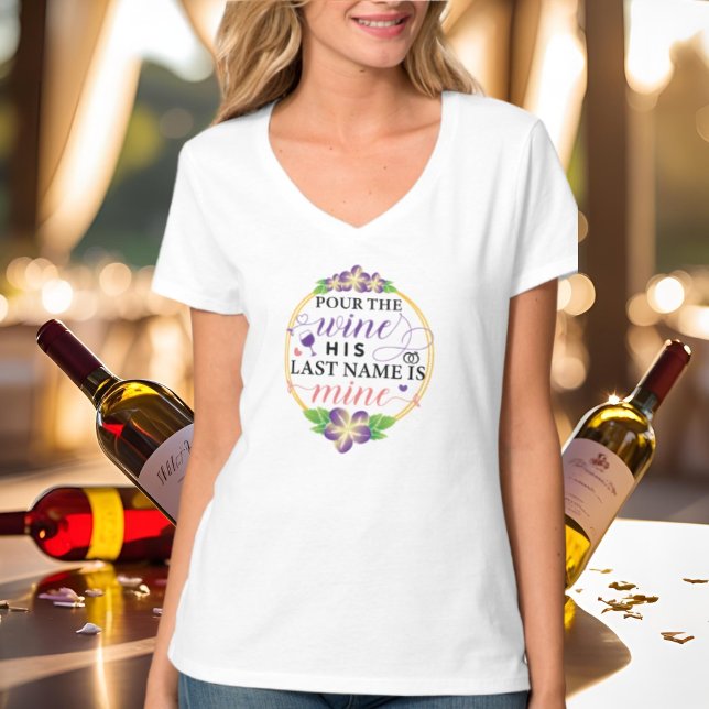 Camiseta Funny pour wine apellido boda art (Subido por el creador)