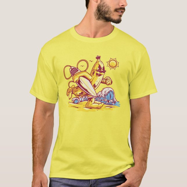 Camiseta Funny práctica del banano en la playa (Anverso)