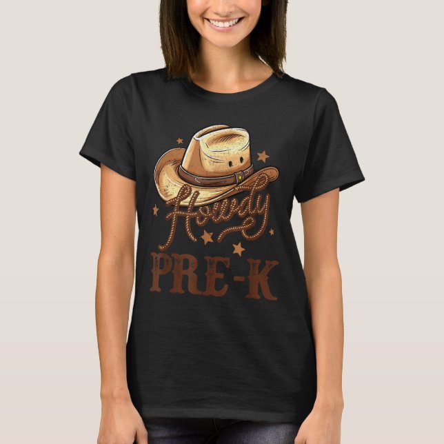 Camiseta Funny Pre K Country Howdy K Pre Western Rodeo Teac (Anverso)