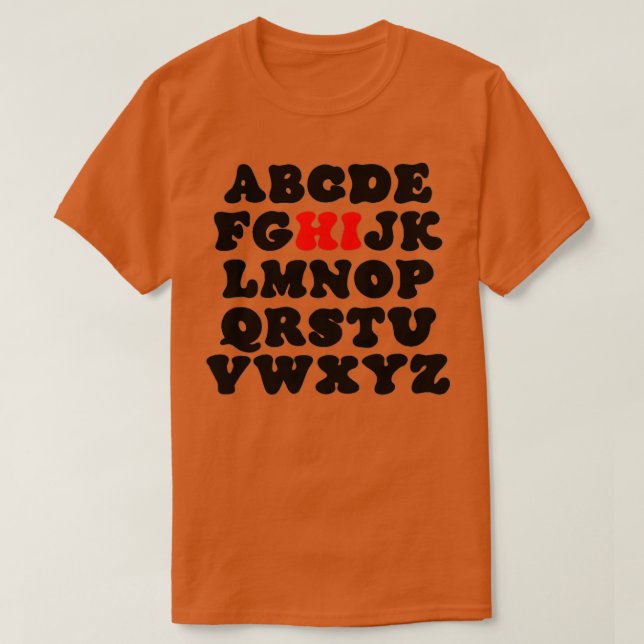 Camiseta Funny Pre K Kindergarten Hi Alphabet Back To Schoo (Diseño del anverso)