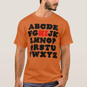 Camiseta Funny Pre K Kindergarten Hi Alphabet Back To Schoo