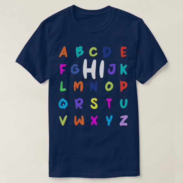 Camiseta Funny Pre K Kindergarten Hi Alphabet Back To Schoo (Diseño del anverso)