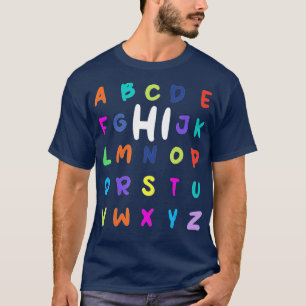 Camiseta Funny Pre K Kindergarten Hi Alphabet Back To Schoo