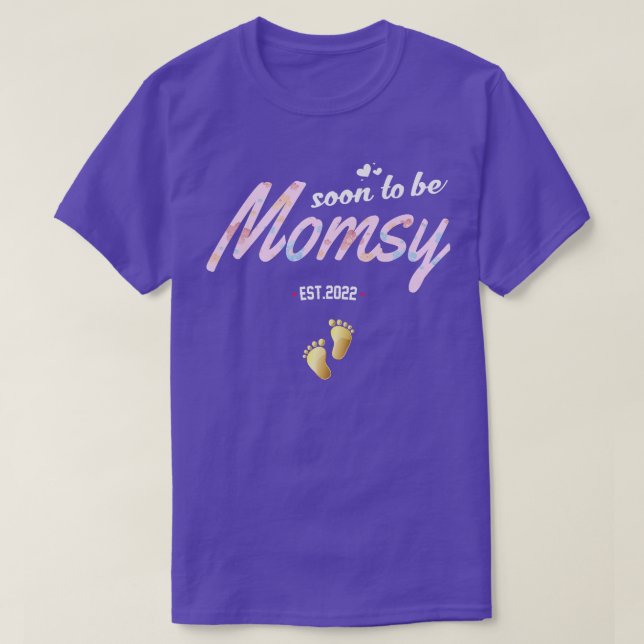 Camiseta Funny Pregnancy Soon to be Momsy est 2022 for new  (Diseño del anverso)