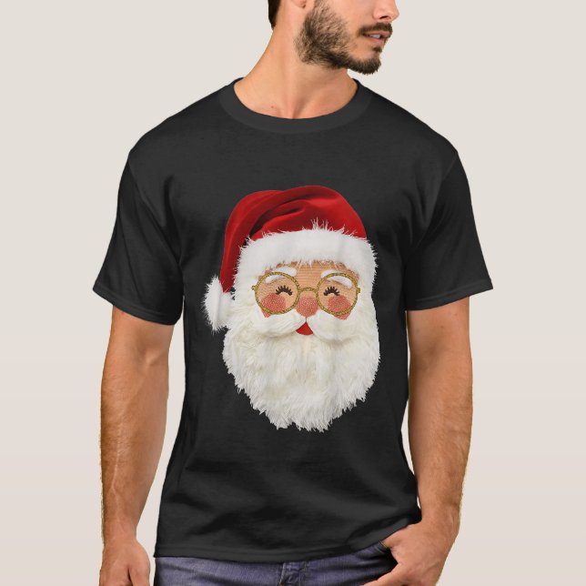 Camiseta Funny Preppy Realistic Faux Yarn Santa Claus Merry (Anverso)
