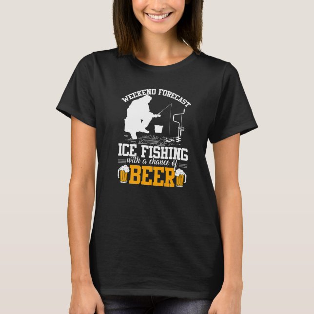 Camiseta Funny Previsión De Fin De Semana Pesca Con Hielo C (Anverso)