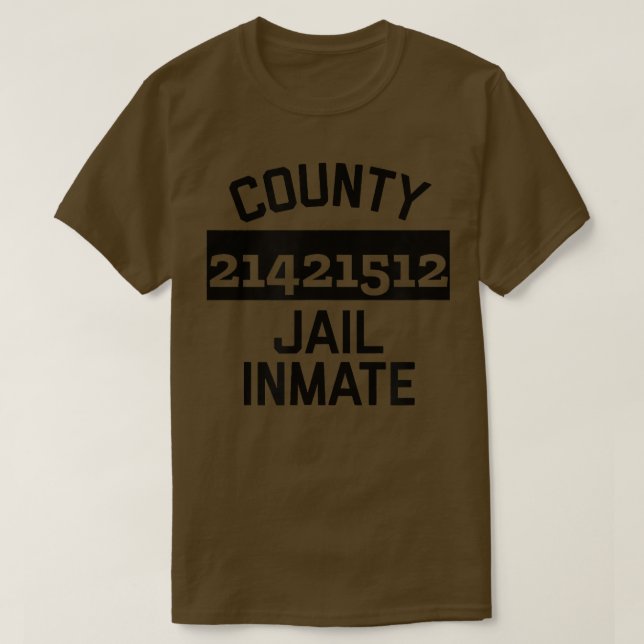 Camiseta Funny Prisoner Costume County Jail Inmate Hallowee (Diseño del anverso)