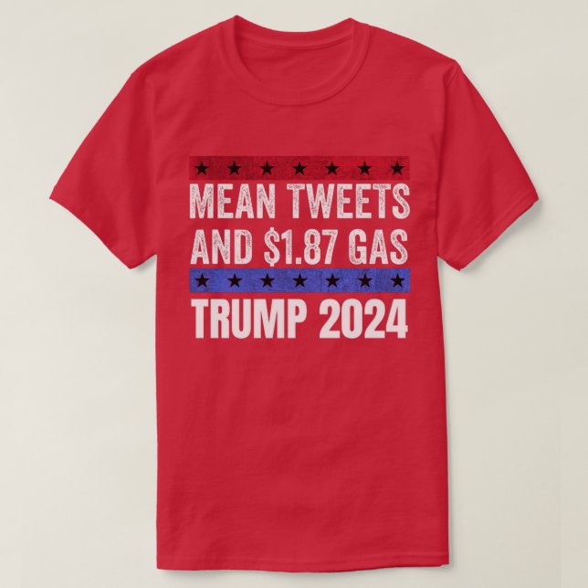 Camiseta Funny Pro Trump 0 Tuits Medios Y 8 Gas (Diseño del anverso)