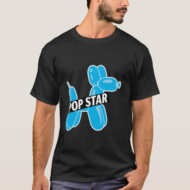 Camiseta Funny Profesional Balloon Twister Blue Pop Star D (Anverso)