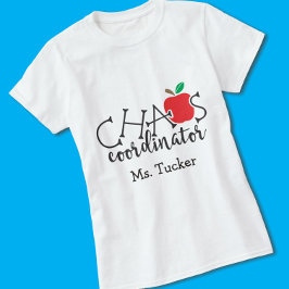 Camiseta Funny profesora coordinadora de caos con nombre