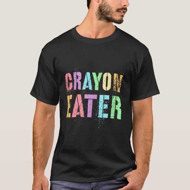 Camiseta Funny Proud Crayon Eater Military Veteran Dad Offi (Anverso)