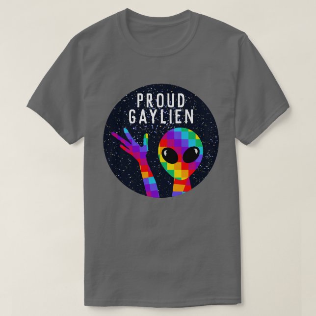 Camiseta Funny PROUD GAYLIEN LGBTQ+ (Diseño del anverso)