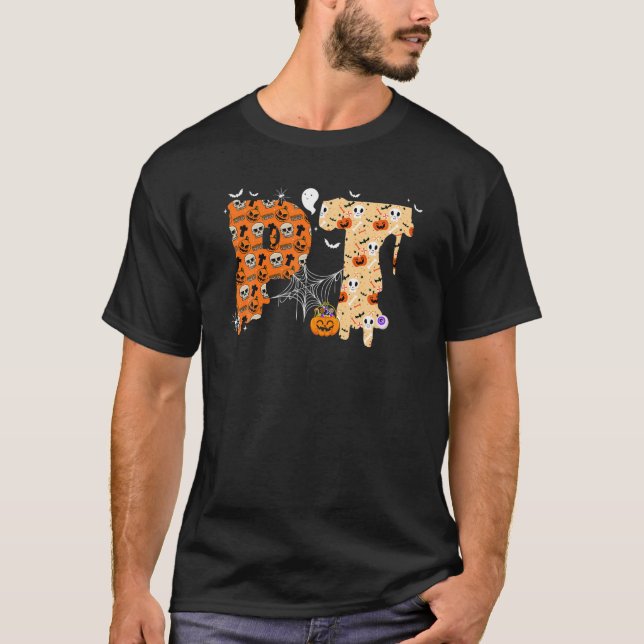 Camiseta Funny PT Halloween Costume Pumpkin Fall Skeleton (Anverso)