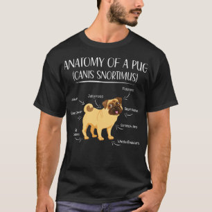 Camiseta Funny Pug Anatomy Pug Aovers Dueño S