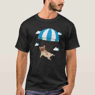Camiseta Funny Pug Dog Lover Mascota Skydiving Paragl