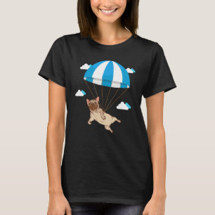 Camiseta Funny Pug Dog Lover Mascota Skydiving Paragl