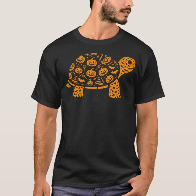 Camiseta Funny Pumpkin Turtle Candy Halloween Mens Womens K (Anverso)