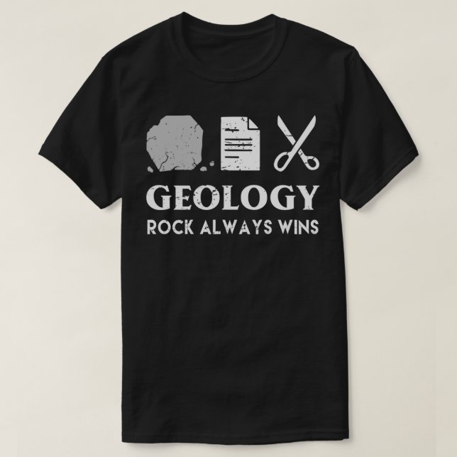 Camiseta Funny Pun Rock Always Wins Geology (Diseño del anverso)