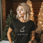Camiseta Funny Pun simple festividad Minimalista qué elfo<br><div class="desc">Añade un toque de humor a tus vacaciones con nuestro Tee de 'Qué es el Elf'! 🎅 Personalizar con tu ingenioso texto por diversión extra. ¡Sigan riéndose esta temporada! 😂 #FunnyHolidayTee</div>