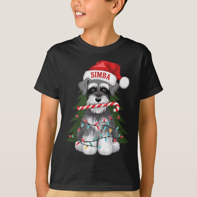 Camiseta Funny Puppy Dog Christmas Holiday With Candy Cane  (Anverso)