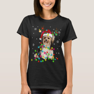 Camiseta Funny Puppy Lover Yorkshire Terrier Navidades Ligh