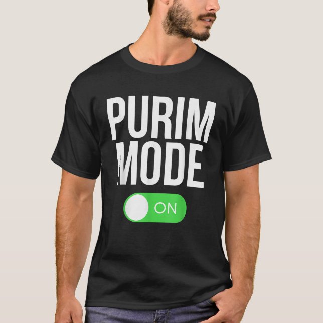 Camiseta Funny Purim Mode On Purim Festival Costume  (Anverso)