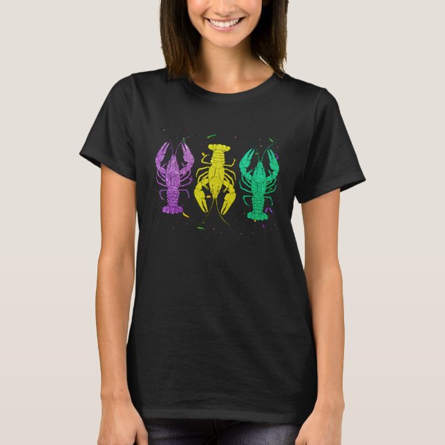 Camiseta Funny Purple Green Gold Crayfish Lovers Fat Tuesda (Anverso)
