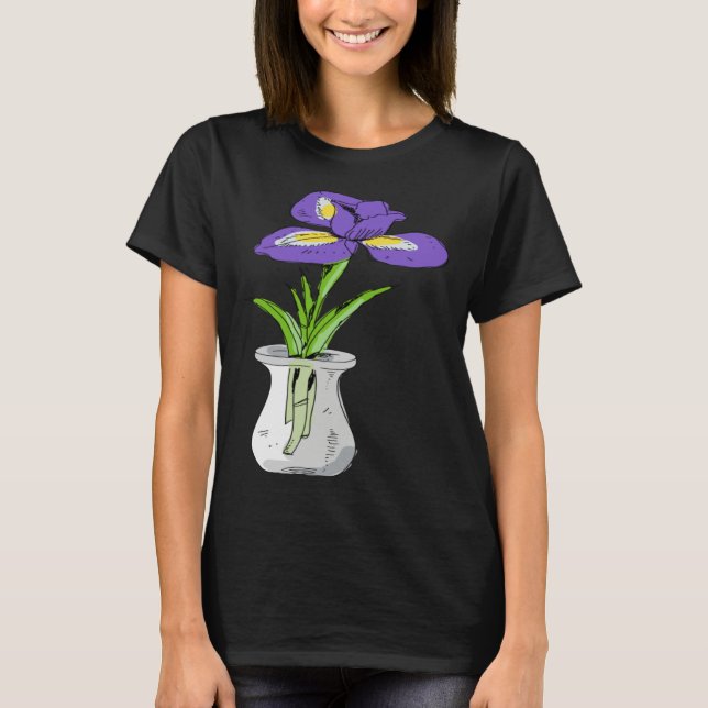 Camiseta Funny Purple Orchid Flower in Vase Floral (Anverso)