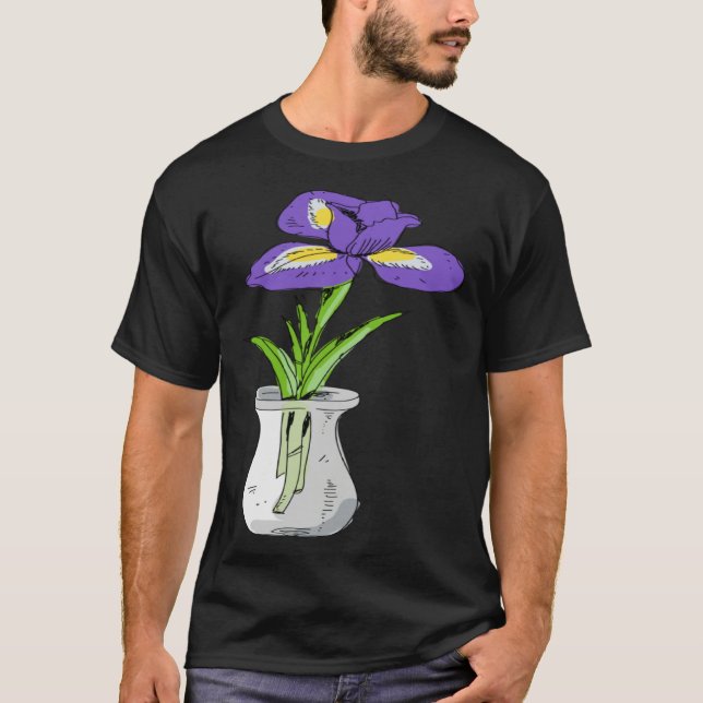 Camiseta Funny Purple Orchid Flower in Vase Floral (Anverso)
