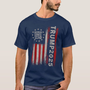 Camiseta Funny QR presidente Trump 45/47 código de baile de