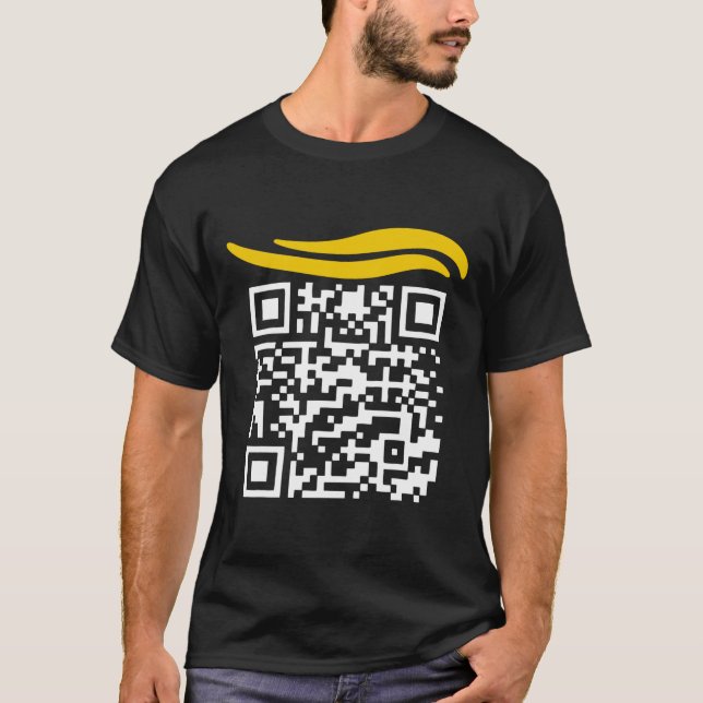 Camiseta Funny Qr presidente Trump código de baile 1 (Anverso)
