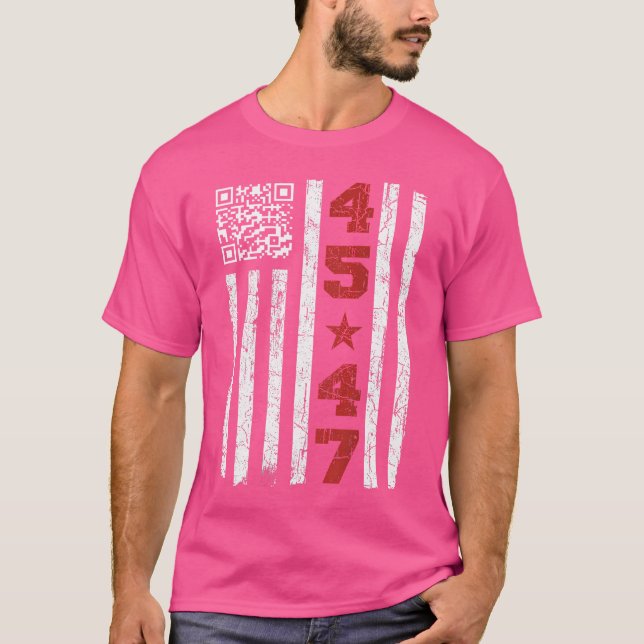 Camiseta Funny Qr presidente Trump Código de Danza Trump 45 (Anverso)