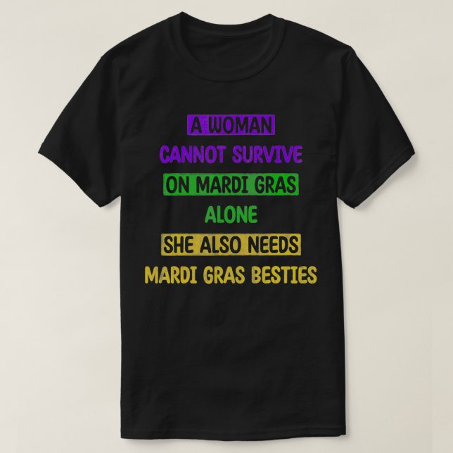 Camiseta Funny Qu: La celebración de Mardi Gras Besties bue (Diseño del anverso)