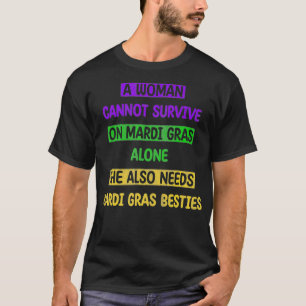 Camiseta Funny Qu: La celebración de Mardi Gras Besties bue