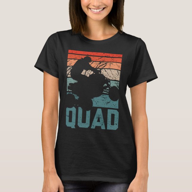 Camiseta Funny Quad Retro Quad Riding Four Wheeler ATV para (Anverso)
