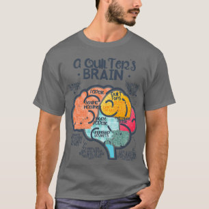 CAMISETA FUNNY QUILTERS CEREBRO QUILT QUILTING COWWER STITC
