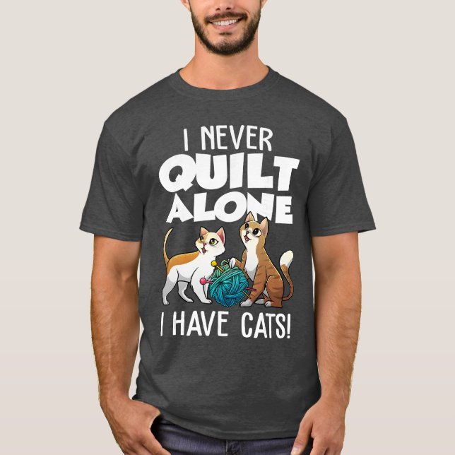 Camiseta Funny Quilting Art for Men Women Cat Quilt Sewing  (Anverso)