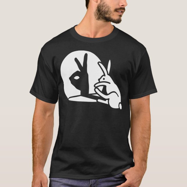 Camiseta Funny Rabbit hand shadow projection bunny hare pop (Anverso)