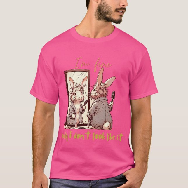 Camiseta Funny rabbit in front of the mirror – Funny design (Anverso)