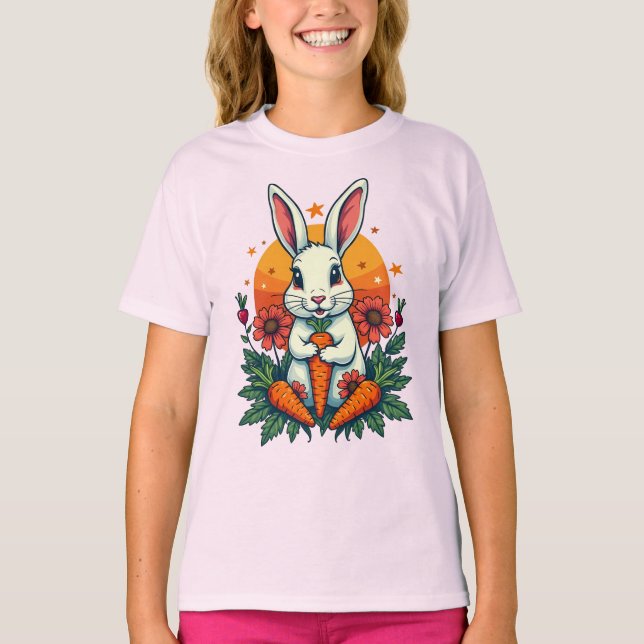 Camiseta Funny Rabbit Lover Spring Retro (Anverso)